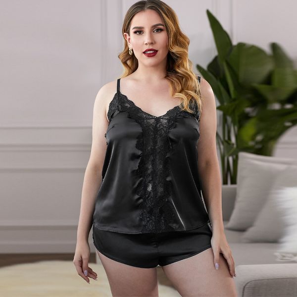 pajamas shiying 2021 new summer suspender sleeveless lace splicing womens home suit, Black;red
pajamas shiying 2021 new summer suspender sleeveless lace splicing womens home suit, Black;red
