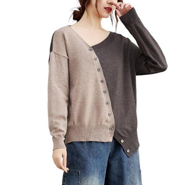 women's sweaters fairynatural british style ladies elegant loose pullovers fall spring women patchwork v-neck design jumpers casual ret, White;black
women's sweaters fairynatural british style ladies elegant loose pullovers fall spring women patchwork v-neck design jumpers casual ret, White;black