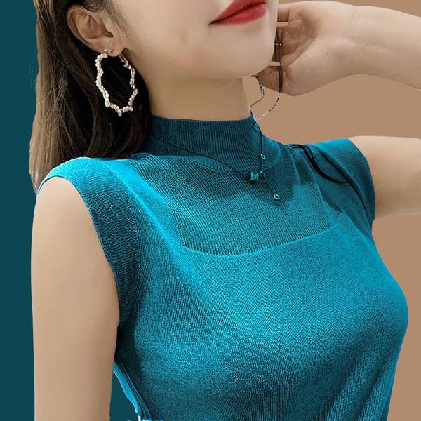 women's t-shirt ice silk camisole vest women wear summer korean version of loose knit sleeveless short bottoming shirt, White
women's t-shirt ice silk camisole vest women wear summer korean version of loose knit sleeveless short bottoming shirt, White