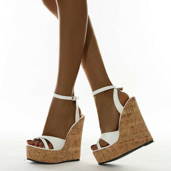 sandals women cork wedge peep toe ankle strap summer casual dress shoes plussize, Black
sandals women cork wedge peep toe ankle strap summer casual dress shoes plussize, Black