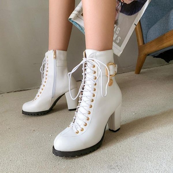 boots autumn winter women's belt buckle thick high-heeled fashion short boot thick-soled lace-up casual women shoes, Black
boots autumn winter women's belt buckle thick high-heeled fashion short boot thick-soled lace-up casual women shoes, Black