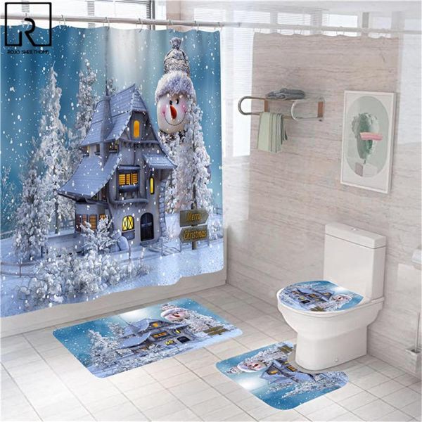 shower curtains happy snowman christmas bathroom curtain polyester 1/3/4 pcs set bath mat toilet cover carpet festival decoration
shower curtains happy snowman christmas bathroom curtain polyester 1/3/4 pcs set bath mat toilet cover carpet festival decoration