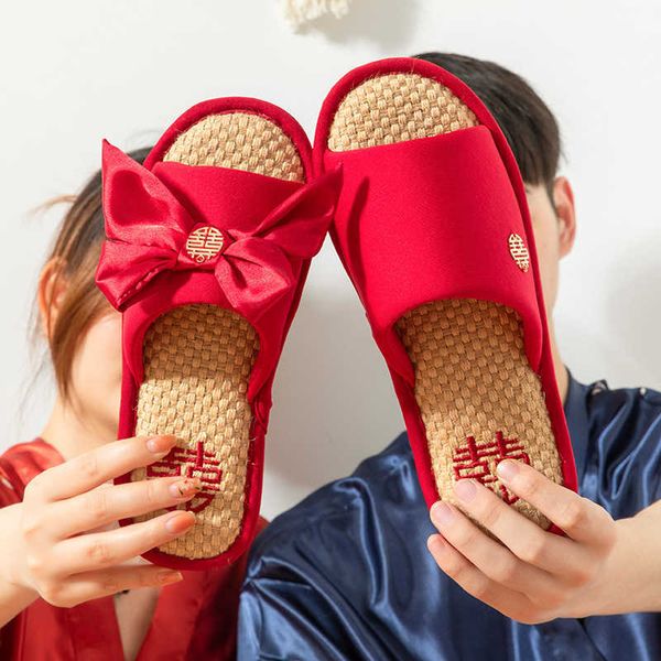 wedding slipper girl festive red a couple of summer indoor floor lovers linen bride, Black
wedding slipper girl festive red a couple of summer indoor floor lovers linen bride, Black
