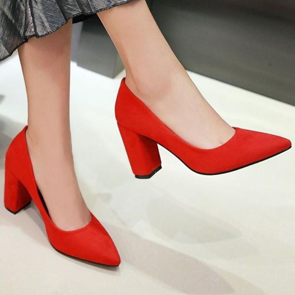 dress shoes fanyuan women pumps ladies square high heel flock slip on elegant pointed toe brown woman wedding size 34-43, Black
dress shoes fanyuan women pumps ladies square high heel flock slip on elegant pointed toe brown woman wedding size 34-43, Black