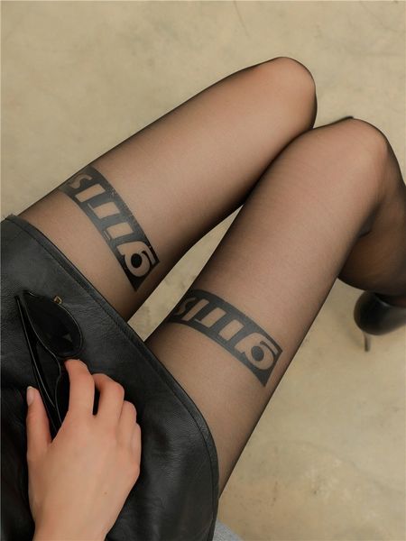 black girl black letter silk stockings ins trendy pantyhose sock jk thin spring and summer, Black;white
black girl black letter silk stockings ins trendy pantyhose sock jk thin spring and summer, Black;white