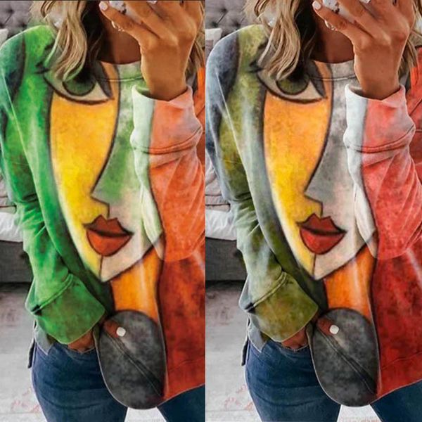 women's t-shirt plus size tshirt autumn women harajuku abstract girl print casual long sleeve o-neck loose tee female streetwear, White
women's t-shirt plus size tshirt autumn women harajuku abstract girl print casual long sleeve o-neck loose tee female streetwear, White