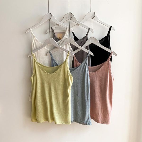 women's tanks & camis real s 2021 summer slubby cotton fresh breathable candy color vest with thin sling, White
women's tanks & camis real s 2021 summer slubby cotton fresh breathable candy color vest with thin sling, White