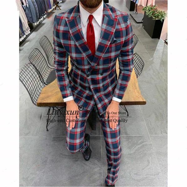 men's suits & blazers fashion plaid mens for wedding slim fit groom tuxedos prom party male blazer 2 pieces jakcet pants masculino cost, White;black
men's suits & blazers fashion plaid mens for wedding slim fit groom tuxedos prom party male blazer 2 pieces jakcet pants masculino cost, White;black