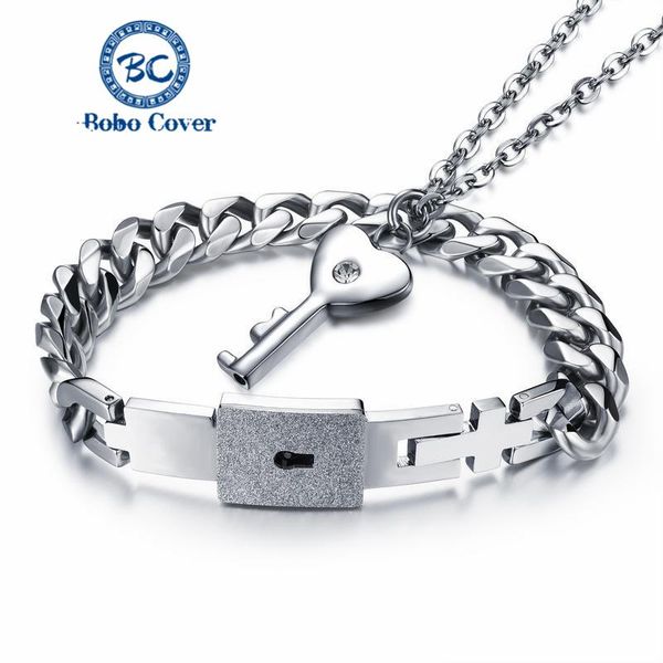 fashion couple jewelry men's keyhole bracelet with women's key necklace titanium steel concentric lock lover gifts drop link, chai, Black
fashion couple jewelry men's keyhole bracelet with women's key necklace titanium steel concentric lock lover gifts drop link, chai, Black
