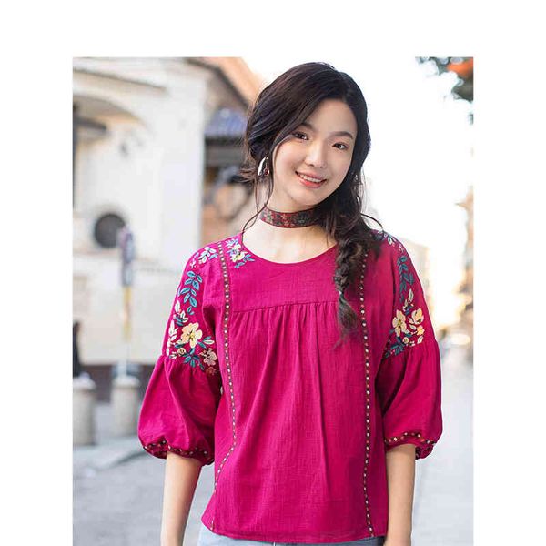 blouses summer women clothing pure cotton vintage floral embroidery retro blouse loose style pullover shirt fk3n, White
blouses summer women clothing pure cotton vintage floral embroidery retro blouse loose style pullover shirt fk3n, White