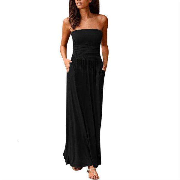 summer bandeau holiday women dresses off shoulder long solid maxi vestidos, Black;gray
summer bandeau holiday women dresses off shoulder long solid maxi vestidos, Black;gray