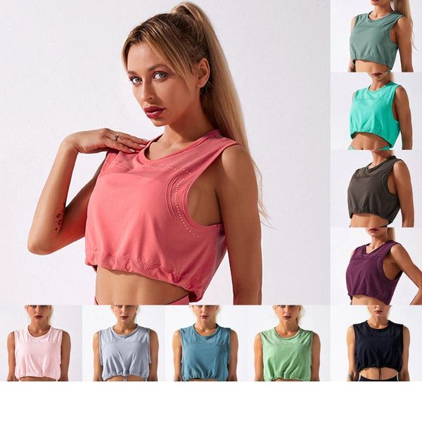 yoga outfit seamless suit 2021 european american solid color sleeveless drawstring women's loose vest
yoga outfit seamless suit 2021 european american solid color sleeveless drawstring women's loose vest