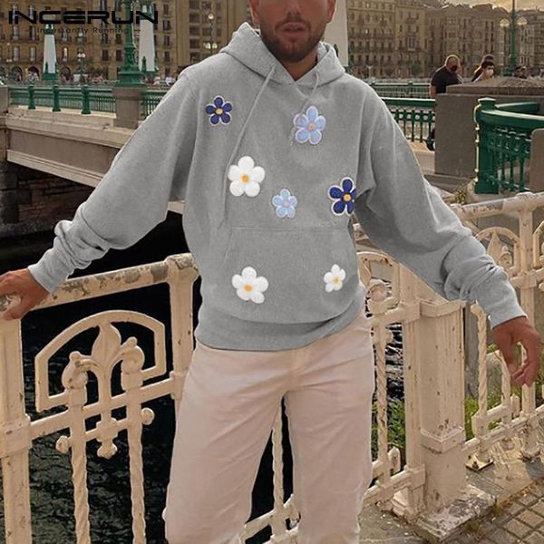 men's hoodies & sweatshirts incerun 2021 fashion casual style men long sleeve pullover hooded embroidery floral s-5xl, Black
men's hoodies & sweatshirts incerun 2021 fashion casual style men long sleeve pullover hooded embroidery floral s-5xl, Black