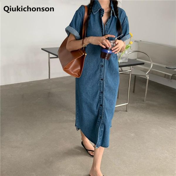 casual dresses long denim shirt dress women summer korean fashion turn-down collar short sleeve button up jeans midi robe longue ete, Black;gray
casual dresses long denim shirt dress women summer korean fashion turn-down collar short sleeve button up jeans midi robe longue ete, Black;gray