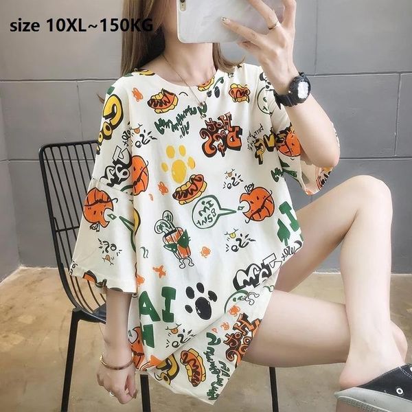 women's t-shirt size 10xl 150kg women summer t shirt big cartoon print femme tee o neck plus, White
women's t-shirt size 10xl 150kg women summer t shirt big cartoon print femme tee o neck plus, White