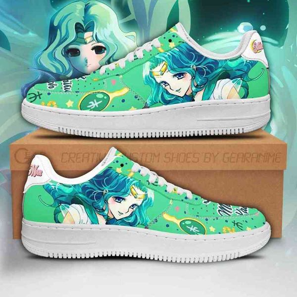 diy anime fan sneakers sailor neptune moon shoes gift men's lightweight running casual knit