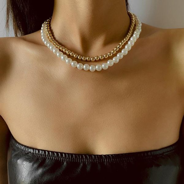 chokers hong kong style hip-hop simple contrast color beaded necklace temperament imitation pearl geometric set clavicle chain jewelry, Golden;silver
chokers hong kong style hip-hop simple contrast color beaded necklace temperament imitation pearl geometric set clavicle chain jewelry, Golden;silver
