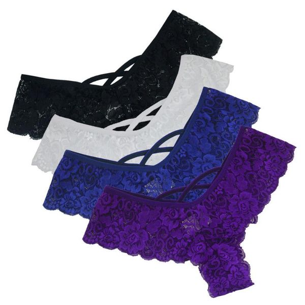 lace panties women flowers cross low waist g-string underwear female floral hollow out seamless thongs 4pc #p2 women's, Black;pink
lace panties women flowers cross low waist g-string underwear female floral hollow out seamless thongs 4pc #p2 women's, Black;pink