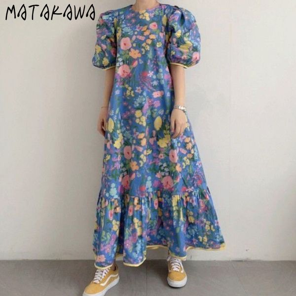 matakawa korea's summer flower woman dress round neck loose robe femme hem ruffled vestidos puff sleeve maxi dresses for women 210513, Black;gray
matakawa korea's summer flower woman dress round neck loose robe femme hem ruffled vestidos puff sleeve maxi dresses for women 210513, Black;gray