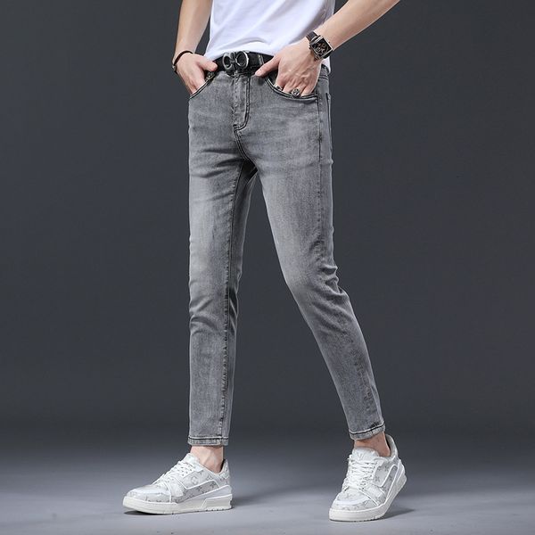 summer mid waist denim pants mens korean stretch wash youth capris casual grey jeans, Blue
summer mid waist denim pants mens korean stretch wash youth capris casual grey jeans, Blue