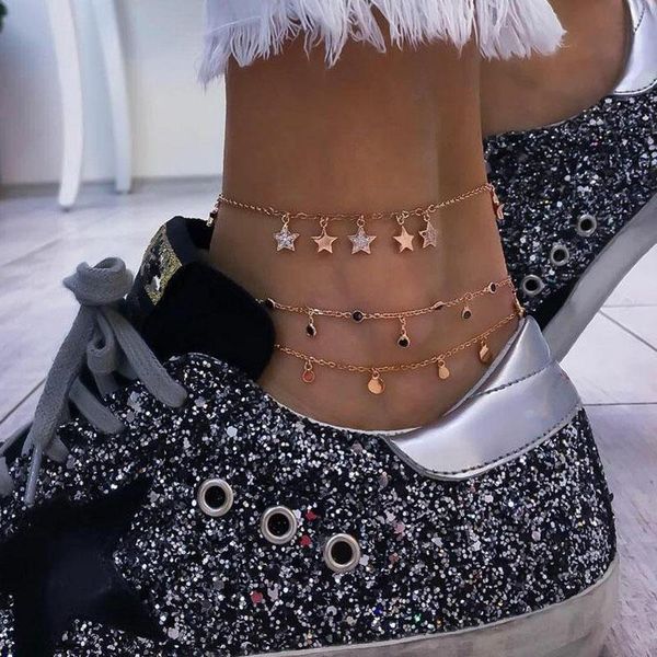 anklets bohemian multi layer star pendant anklet foot chain summer yoga beach leg bracelet golden charm jewelry gift, Red;blue
anklets bohemian multi layer star pendant anklet foot chain summer yoga beach leg bracelet golden charm jewelry gift, Red;blue