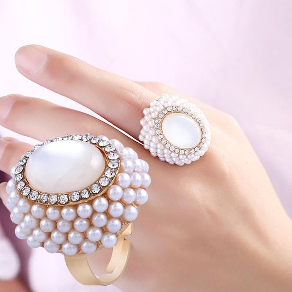 wedding rings fashion gold color crystal pearl open adjustable big party ring oval opal women girl gift jewelry, Slivery;golden
wedding rings fashion gold color crystal pearl open adjustable big party ring oval opal women girl gift jewelry, Slivery;golden