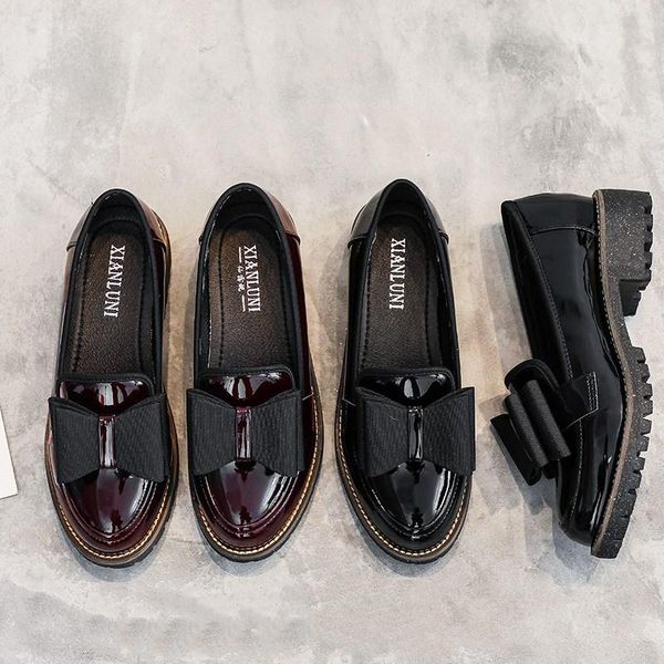 dress shoes luxury ladies lazy all-match casual leather british style mid heel loafers thick-sole harajuku temperament, Black
dress shoes luxury ladies lazy all-match casual leather british style mid heel loafers thick-sole harajuku temperament, Black