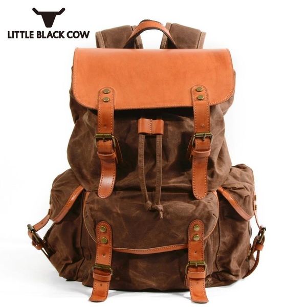 men waterproof oil wax canvas bag vintage outside travel backpacks tactical large capacity hiking backpack
men waterproof oil wax canvas bag vintage outside travel backpacks tactical large capacity hiking backpack