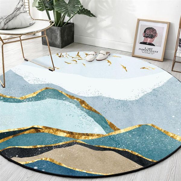 carpets for living room abstract blue green landscape pattern round carpet area rug bedroom home decor