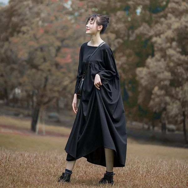 casual dresses johnature square collar autumn dress women clothes 2021 batwing sleeve vintage loose solid color leisure, Black;gray
casual dresses johnature square collar autumn dress women clothes 2021 batwing sleeve vintage loose solid color leisure, Black;gray