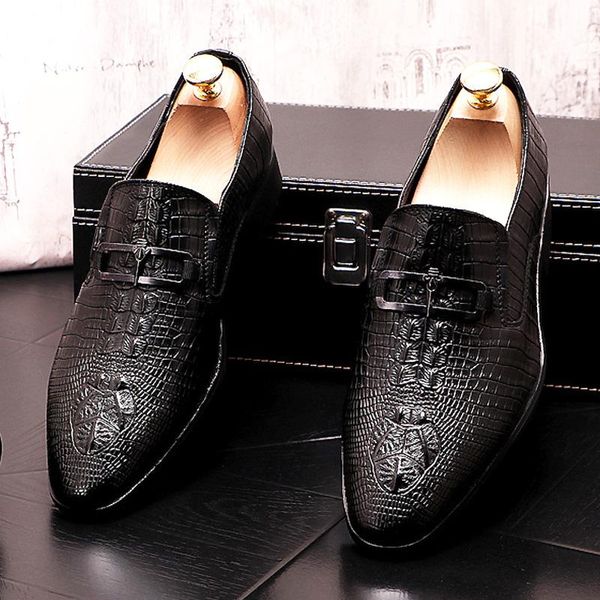 est trend charming men's crocodile pattern prom pointed shoes male wedding party homecoming business evening oxford dress, Black
est trend charming men's crocodile pattern prom pointed shoes male wedding party homecoming business evening oxford dress, Black