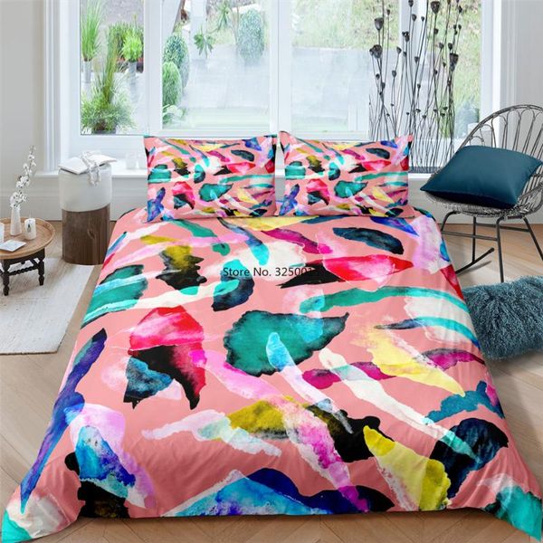 bedding sets home decor colorful geometric set king soft bedclothes twin patchwork duvet cover with pillowcases 2/3pcs
bedding sets home decor colorful geometric set king soft bedclothes twin patchwork duvet cover with pillowcases 2/3pcs