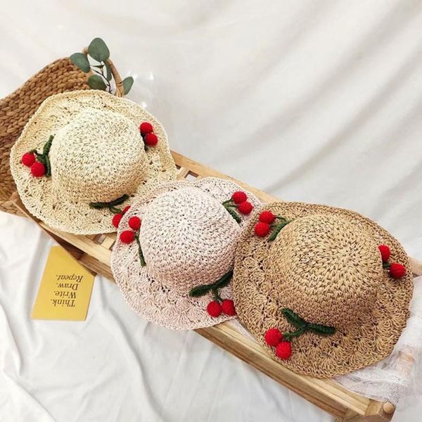 caps & hats girls' korean summer handmade 3 cherry straw children's dustproof protective hat, Yellow
caps & hats girls' korean summer handmade 3 cherry straw children's dustproof protective hat, Yellow
