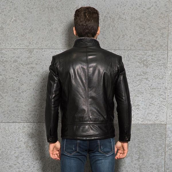men's leather & faux shearling genuine jacket men winter 2021 single breasted business casual sheepskin coat outwear plus size, Black
men's leather & faux shearling genuine jacket men winter 2021 single breasted business casual sheepskin coat outwear plus size, Black