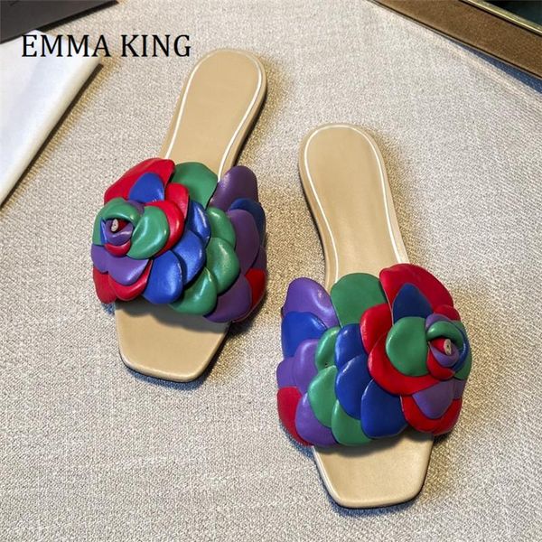 summer women floral deocr leather slippers floral-embellished slides open toe flats dress sandals comfort beach shoes, Black
summer women floral deocr leather slippers floral-embellished slides open toe flats dress sandals comfort beach shoes, Black