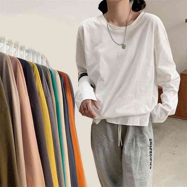 autumn korea fashion long sleeve t-shirt women basic tee oversize female 100% cotton t daily casual o-neck 5xl 210708, White
autumn korea fashion long sleeve t-shirt women basic tee oversize female 100% cotton t daily casual o-neck 5xl 210708, White