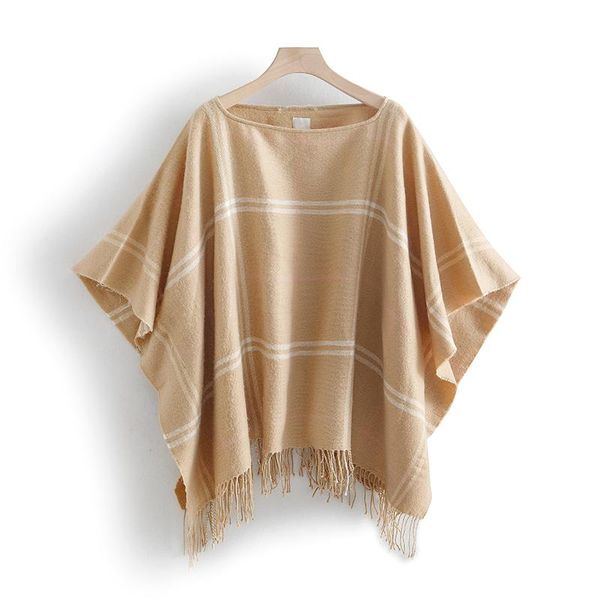 scarves women's bandana plaid cape style shawl neck loose tassel scarf pullover korean version go with everything 2021 winter, Blue;gray
scarves women's bandana plaid cape style shawl neck loose tassel scarf pullover korean version go with everything 2021 winter, Blue;gray