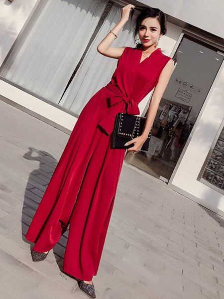 jumpsuits&rompers fashion retro temperament slim wine red sleeveless v neck chiffon jumpsuit women bandage bow oversize 210610, Black;white
jumpsuits&rompers fashion retro temperament slim wine red sleeveless v neck chiffon jumpsuit women bandage bow oversize 210610, Black;white