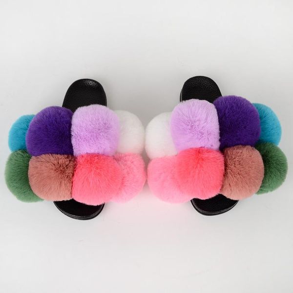 slippers good price pompom open toe faux fur ladies slides women cute fluffy soft sole household, Black
slippers good price pompom open toe faux fur ladies slides women cute fluffy soft sole household, Black