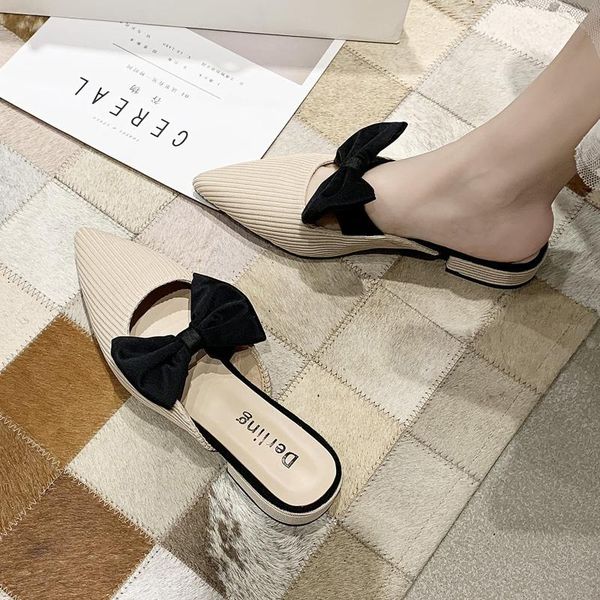 slippers women's summer bow slipper fashion pointed woven breathable lazy flat sandals women mule slides shoes, Black
slippers women's summer bow slipper fashion pointed woven breathable lazy flat sandals women mule slides shoes, Black
