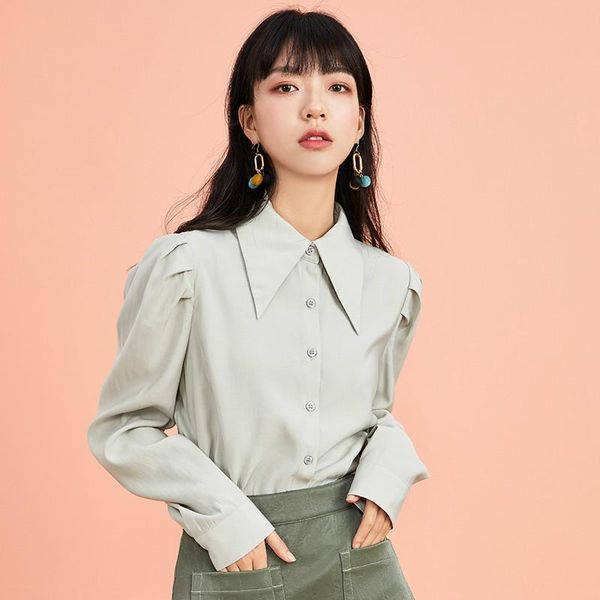 women's blouses & shirts loose solid blouse puff sleeve cotton fashion single breasted long shirt women korean chemise femme clothing, White
women's blouses & shirts loose solid blouse puff sleeve cotton fashion single breasted long shirt women korean chemise femme clothing, White