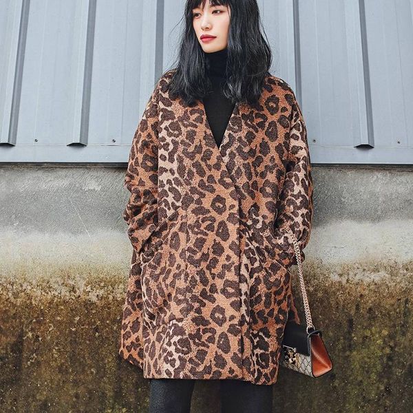 women's wool & blends winter fashion coat quilted retro plus size leopard mid-length coats and jackets women, Black
women's wool & blends winter fashion coat quilted retro plus size leopard mid-length coats and jackets women, Black