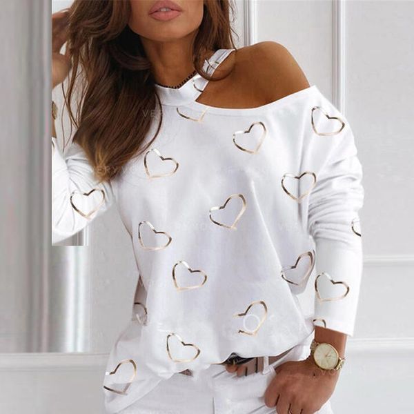 spring loose women t-shirt off shoulder o-neck print female long sleeve clothing comfortable pullovers women's, White
spring loose women t-shirt off shoulder o-neck print female long sleeve clothing comfortable pullovers women's, White