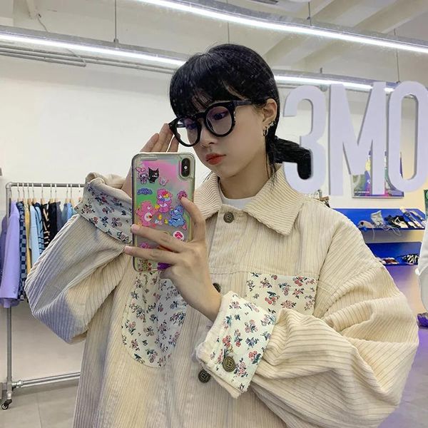 women's jackets 2021 spring autumn corduroy korean style vintage printing single-breasted coats fashion lapel preppy loose, Black;brown
women's jackets 2021 spring autumn corduroy korean style vintage printing single-breasted coats fashion lapel preppy loose, Black;brown