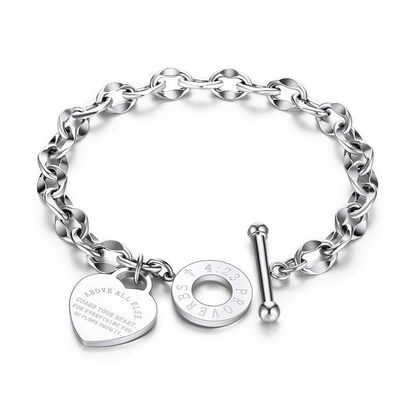 2021 arrival stainless steel chain bracelets engraved words personalized heart o letter love bible proverbs link bracelet women, Black
2021 arrival stainless steel chain bracelets engraved words personalized heart o letter love bible proverbs link bracelet women, Black