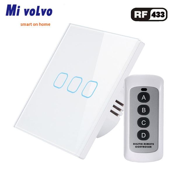smart home control mivolvo wireless touch switch rf433 remote effective distance 20m eu standard 3gang wall sticker light
smart home control mivolvo wireless touch switch rf433 remote effective distance 20m eu standard 3gang wall sticker light