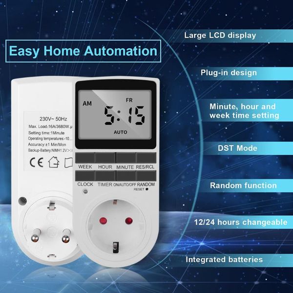 timers digital timer switch kitchen outlet 230v 50hz 7 day 12/24 hour useful timing socket eu plug
timers digital timer switch kitchen outlet 230v 50hz 7 day 12/24 hour useful timing socket eu plug