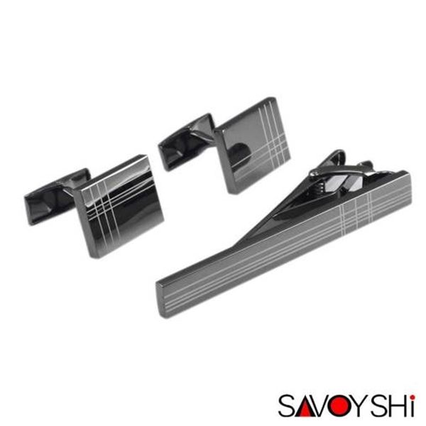 laser savoyshi bussiness classic stripe square mens black cufflinks clips set necktie pin tie bar, Silver
laser savoyshi bussiness classic stripe square mens black cufflinks clips set necktie pin tie bar, Silver