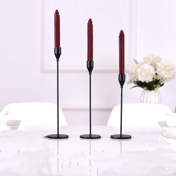 candle holders 3 pcs/ set american black metal holder simple wedding decoration bar party living room home 
candle holders 3 pcs/ set american black metal holder simple wedding decoration bar party living room home