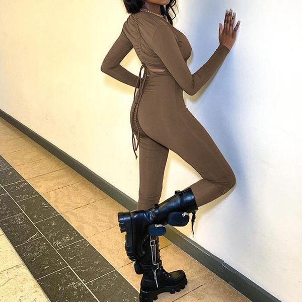 women's jumpsuits & rompers 2021 style streetwear brown long sleeve high waist drawstring lace up simple low cut bodycon jumpsuit, Black;white
women's jumpsuits & rompers 2021 style streetwear brown long sleeve high waist drawstring lace up simple low cut bodycon jumpsuit, Black;white